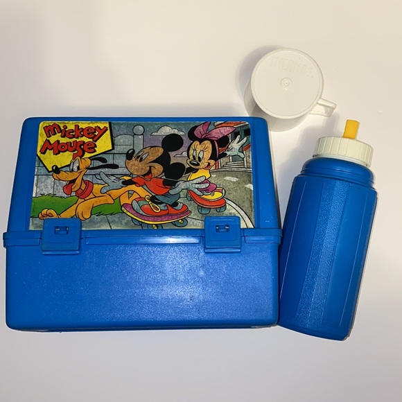 Vintage Disney Mickey Thermos Lunch Box Set Canadian Made